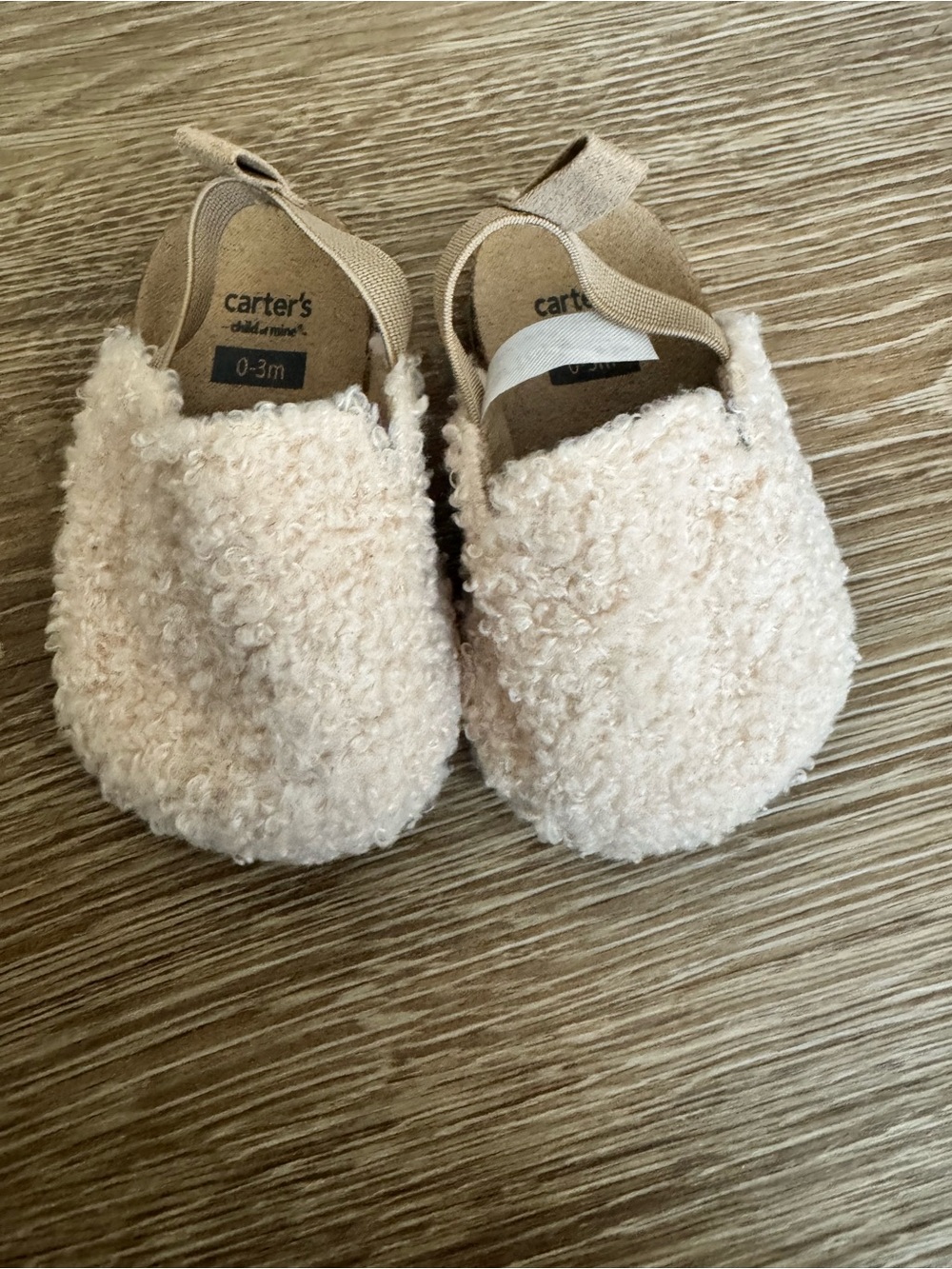 Carter's Creamy Pink Sherpa Baby Booties